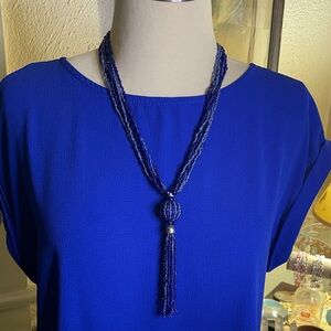 Seed Bead Tassel Necklace - Handmade